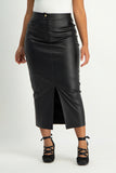 Tori Faux Leather Skirt - Black
