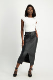 Tori Faux Leather Skirt - Black