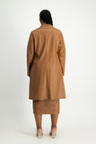 Cece Faux Leather Trench Coat - Brown