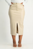 Tori Faux Leather Skirt - Ivory