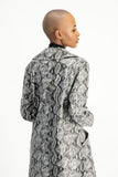Cece Faux Leather Trench Coat - Snake Print