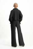 Lana Cropped Suit Jacket - Black