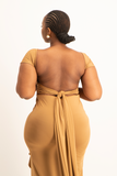 Aura Open Back Wrap Top - Toasted Coconut