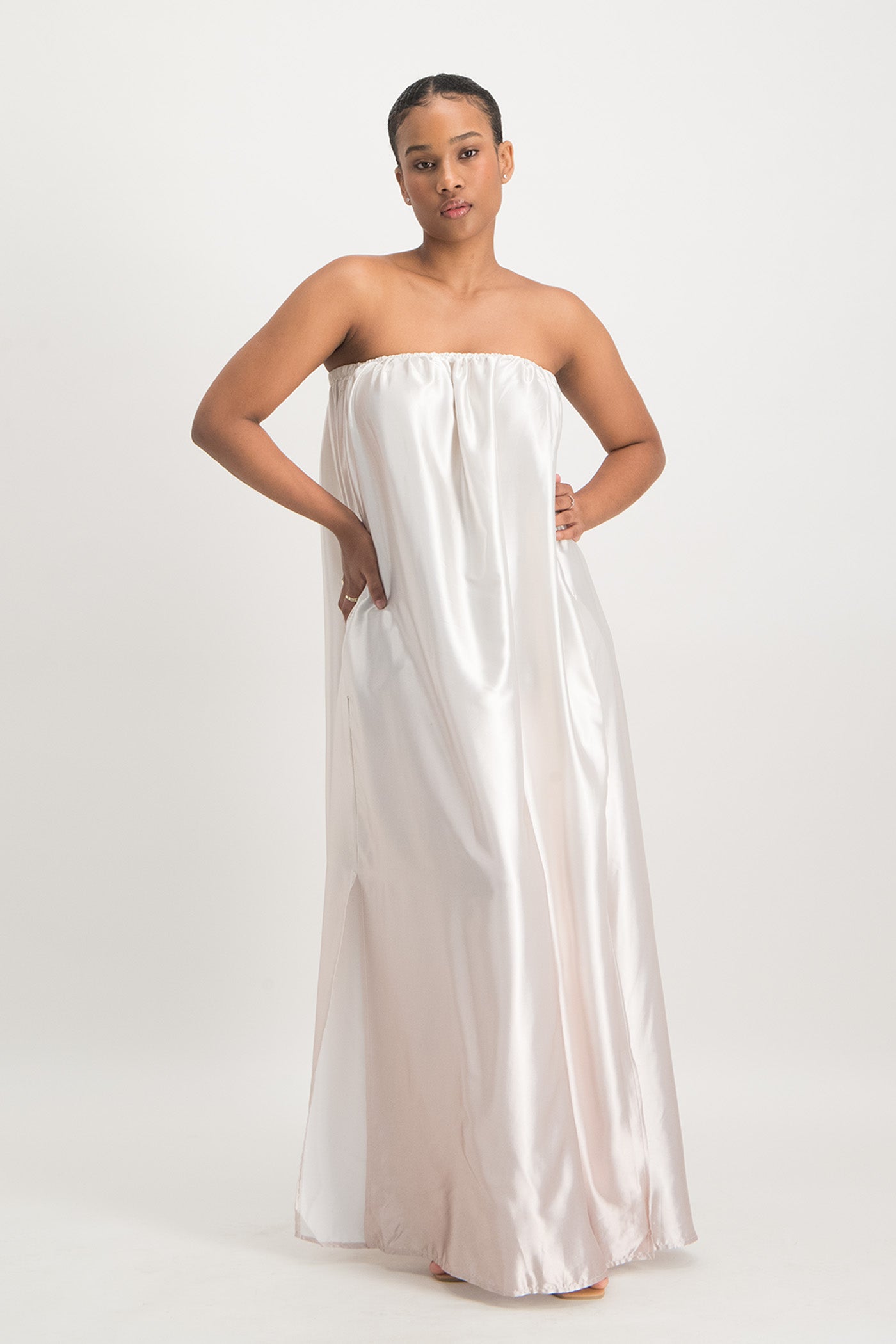 Sonya Ombre Satin Dress w/Pockets Shop Brett Robson Sonya Ombre Satin Dress w/Pockets Shop Brett Robson