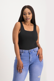 Thandi Square Neck Bodysuit - Black