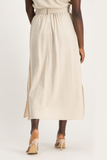 Palesa Linen Midi Skirt - Beige