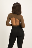 Gwen Open Back Bodysuit - Pinecone