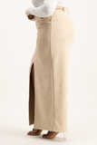 Ester Suede Maxi Skirt - Ivory