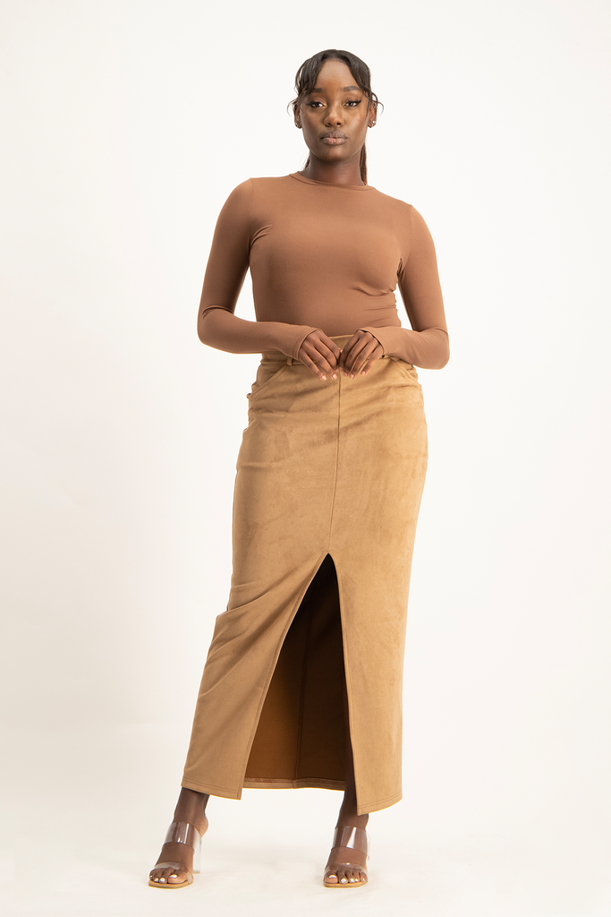Mocha sales maxi skirt