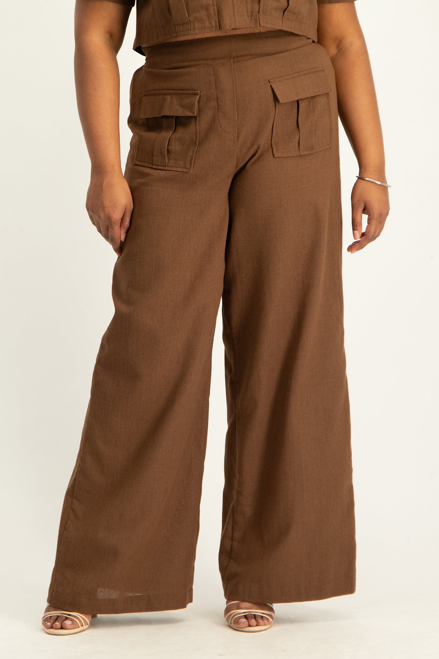 Kai High Waist Linen Pant - Pinecone