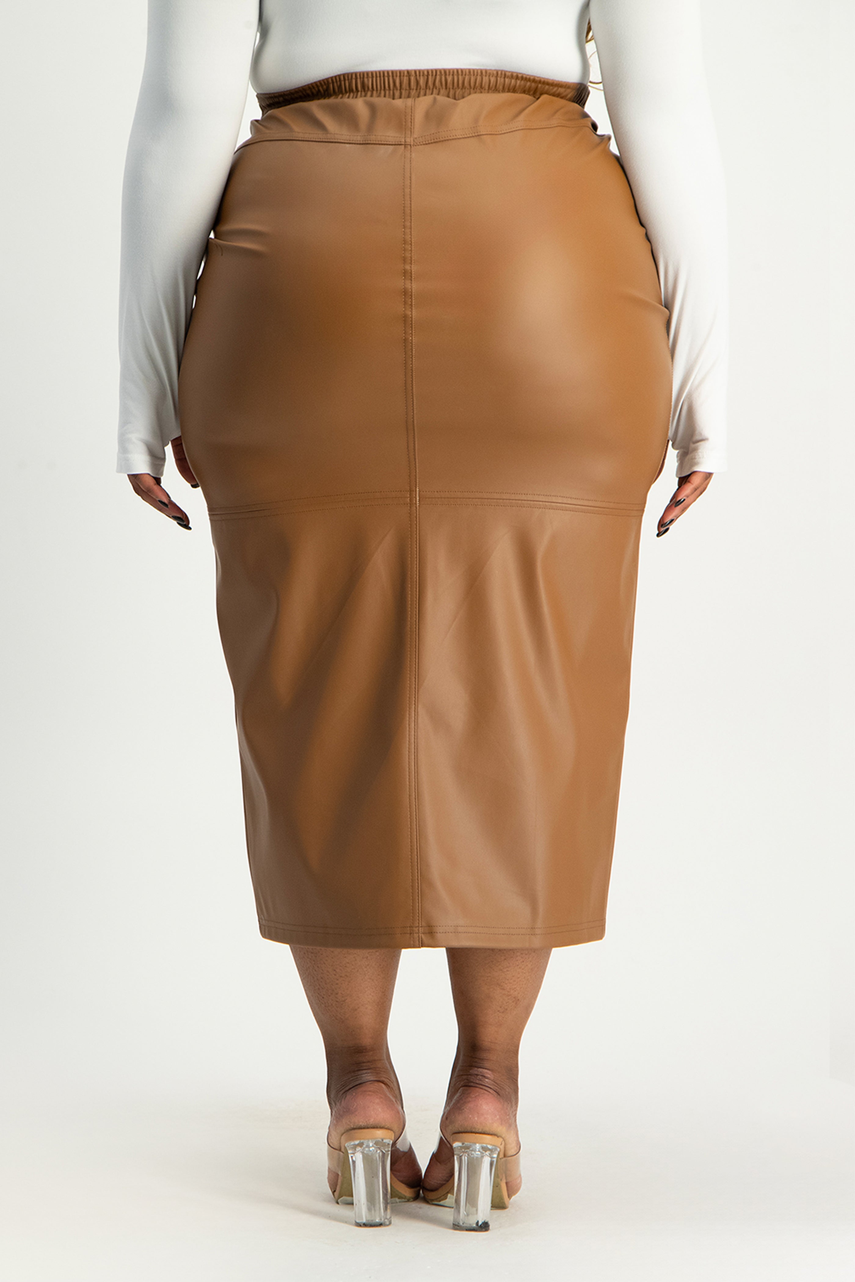 Tori Faux Leather Skirt Brown – Shop Brett Robson