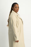 Cece Faux Leather Trench Coat - Ivory