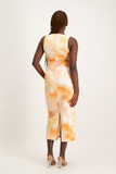 Lira Panel Detail Tie Dye Dress - Peach Sunset