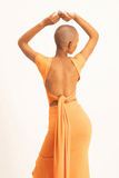 Aura Open Back Wrap Top - Dusty Orange