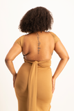 Aura Open Back Wrap Top - Toasted Coconut