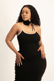 Zee Ribbed Bodycon Dress w/ Contrast Piping