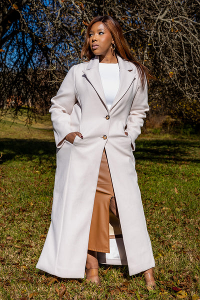 Lea Maxi Coat - Ivory – Shop Brett Robson