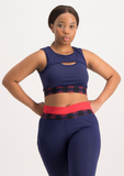 Cut Out Active Crop Top - Navy