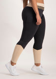 Colour Block Active Legging - Black and Beige