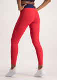 Active Legging with Elasticated Waist - Red