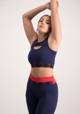 Cut Out Active Crop Top - Navy