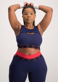Cut Out Active Crop Top - Navy