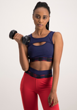 Cut Out Active Crop Top - Navy