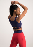 Cut Out Active Crop Top - Navy