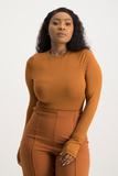 Lucy Long Sleeve Bodysuit - Glazed Ginger