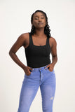 Thandi Square Neck Bodysuit - Black