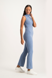 Melissa Ribb Sleeveless Jumpsuit - Blue