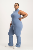 Melissa Ribb Sleeveless Jumpsuit - Blue