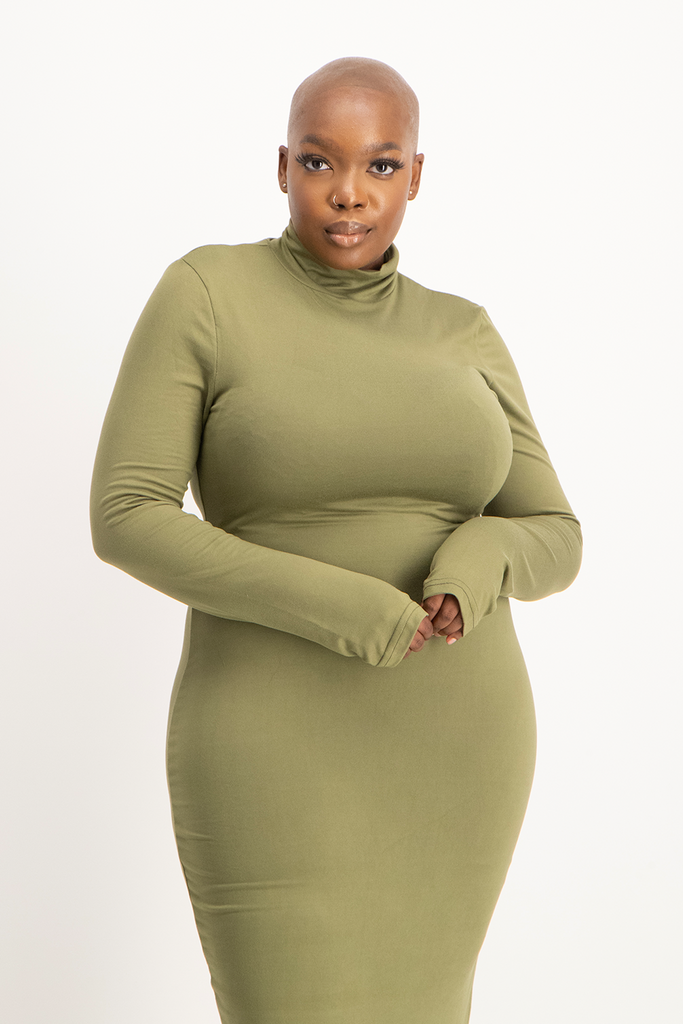 Polo neck top bodycon dress