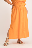 Palesa Linen Midi Skirt - Orange