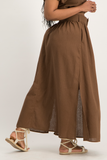 Palesa Linen Midi Skirt - Pinecone