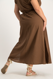 Palesa Linen Midi Skirt - Pinecone