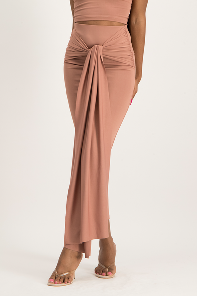 Savannah Wrap Tie Detail Skirt - Blush