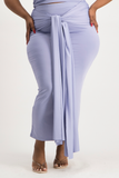 Savannah Wrap Tie Detail Skirt - Persian Violet