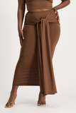 Savannah Wrap Tie Detail Skirt - Pinecone