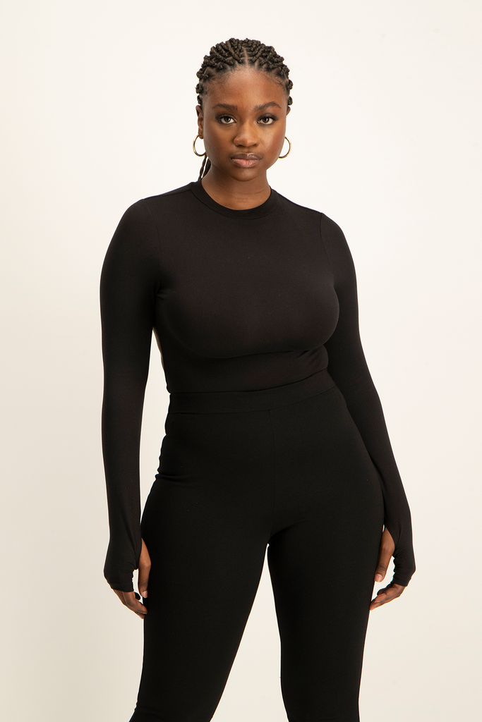 Gwen Open Back Bodysuit Black Shop Brett Robson