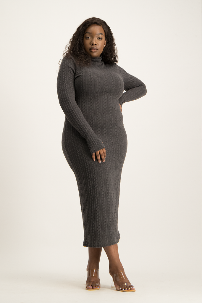 Avery Poloneck Dress Charcoal Shop Brett Robson