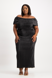 Tessa Plisse Maxi Skirt - Black