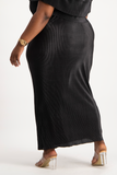Tessa Plisse Maxi Skirt - Black
