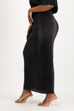 Tessa Plisse Maxi Skirt - Black