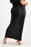 Tessa Plisse Maxi Skirt - Black
