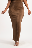 Tessa Plisse Maxi Skirt - Pinecone