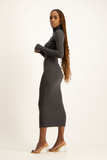 Avery Poloneck Dress - Charcoal